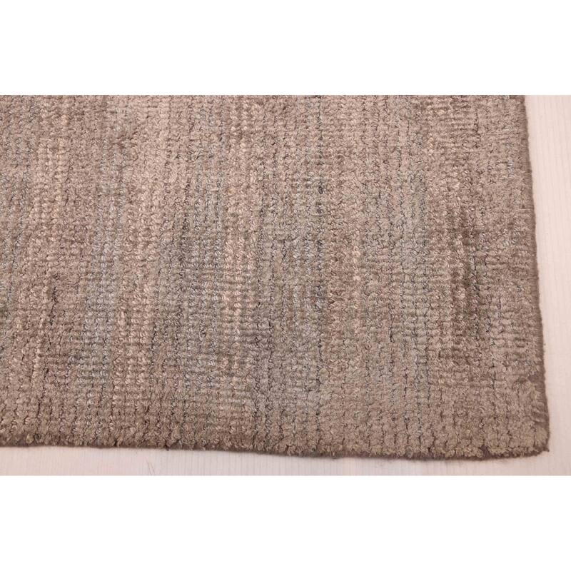 ECARPETGALLERY Hand Loomed Loreto Grey Viscose, Wool Rug - 5'4 x 7'6