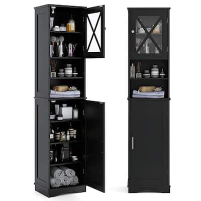 Costway 67" Tall Bathroom Cabinet Freestanding Storage Cabinet with 5 - See Details