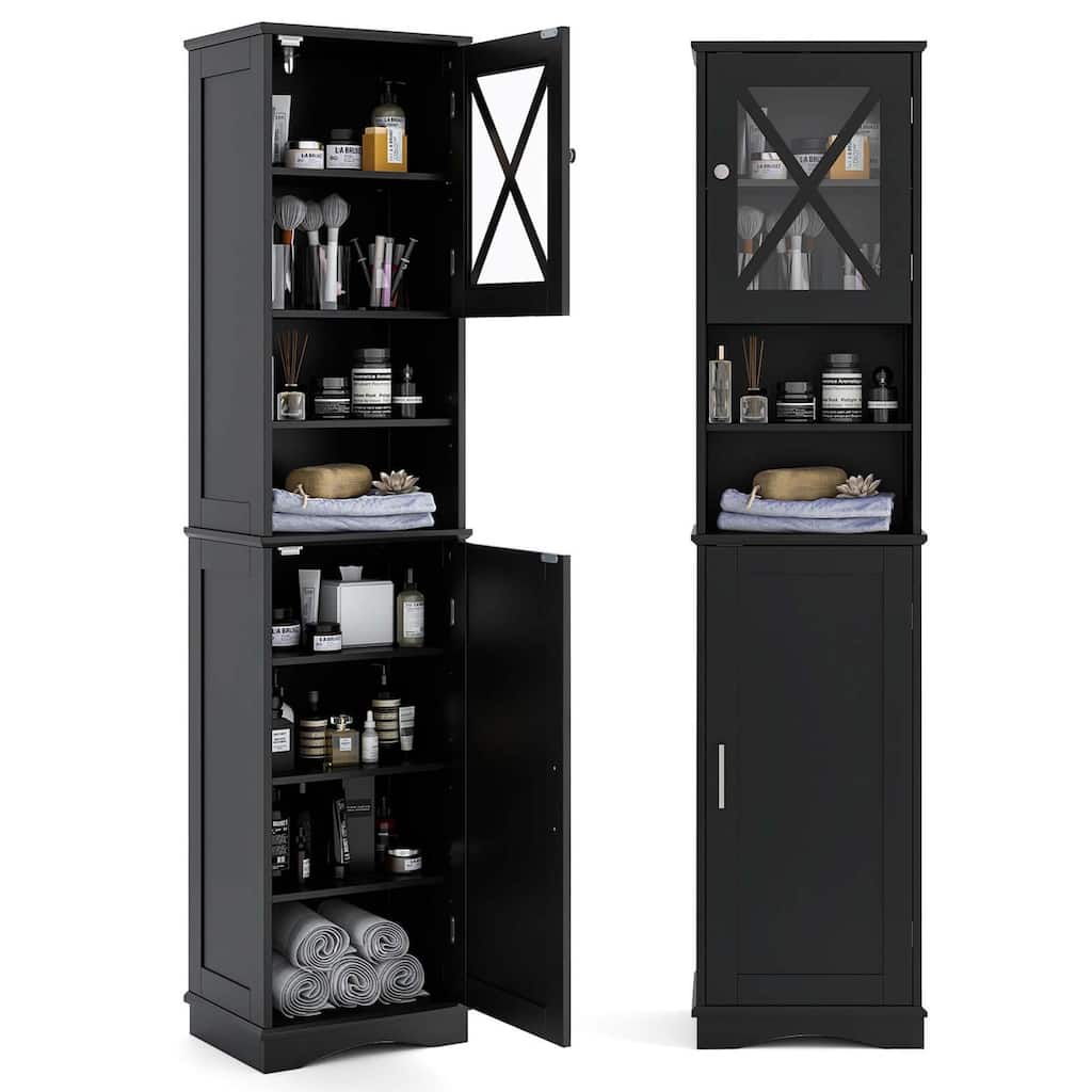 Costway 67" Tall Bathroom Cabinet Freestanding Storage Cabinet with 5 - See Details