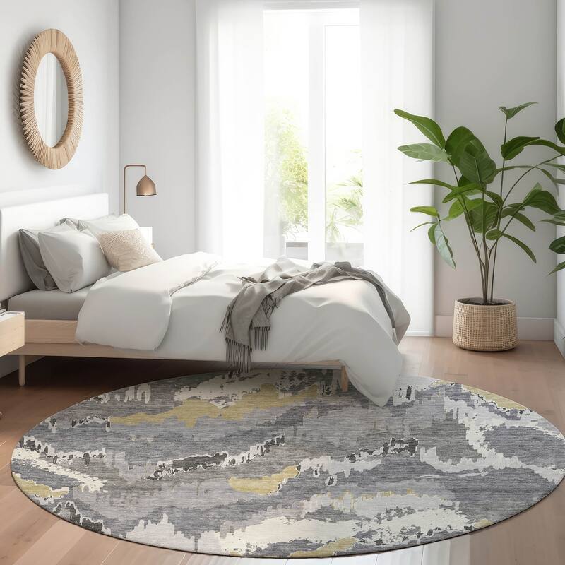 Machine Washable Indoor/ Outdoor Chantille Ombre Abstract Rug