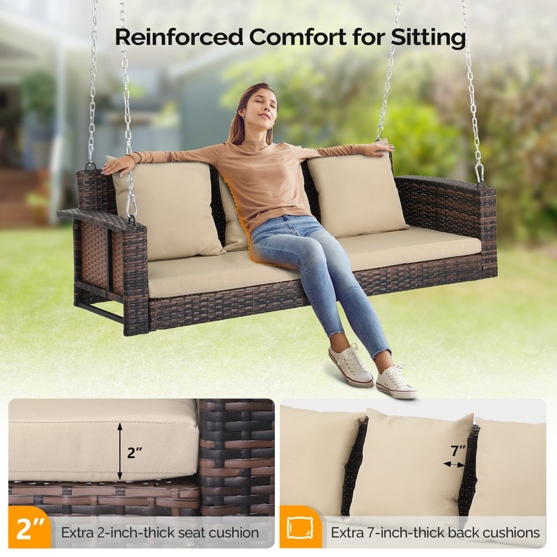 5 foot porch swing cushions top