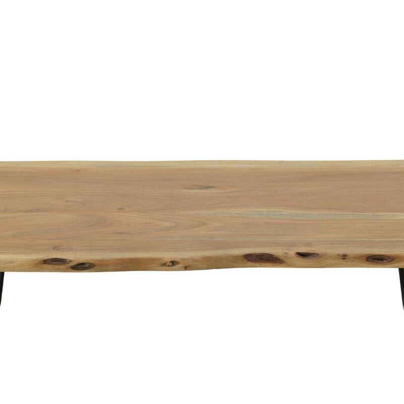 Wooden Top Live Edge Bar Table - 42" - Brown and Black