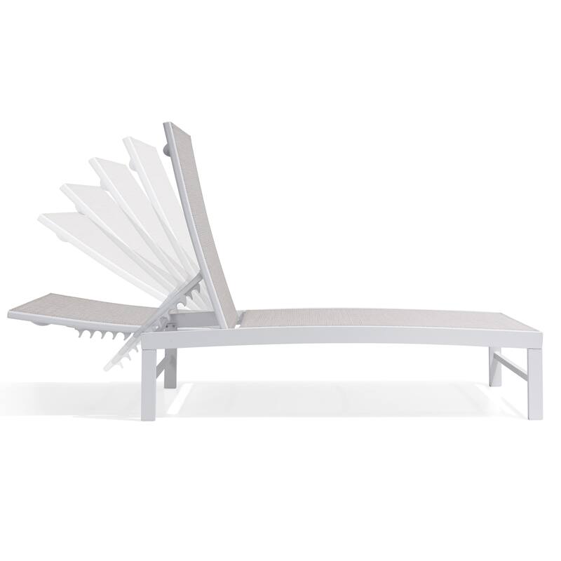 VredHom Aluminum Adjustable Outdoor Chaise Lounge Chair - 60.4 in L * 24.6 in W * 16.1/40.8 in H