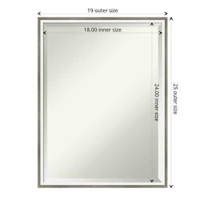Beveled Wood Bathroom Wall Mirror - Lucie Frame