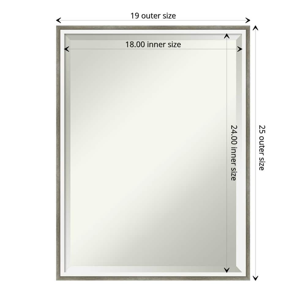 Beveled Wood Bathroom Wall Mirror - Lucie Frame