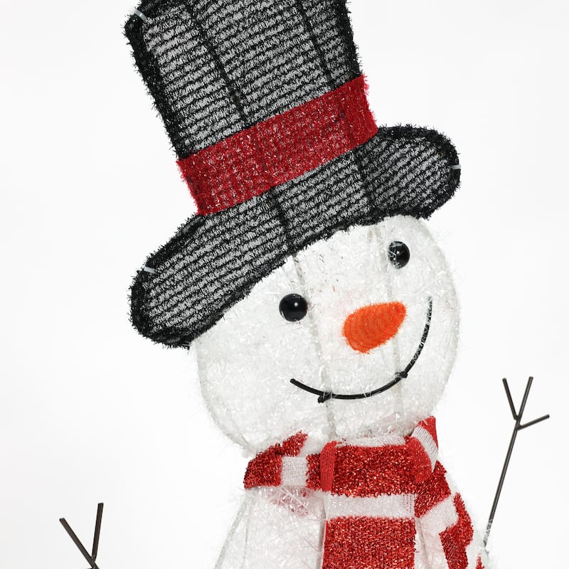 Snowman Family Trio Indoor and Outdoor Holiday Decoration with Lights