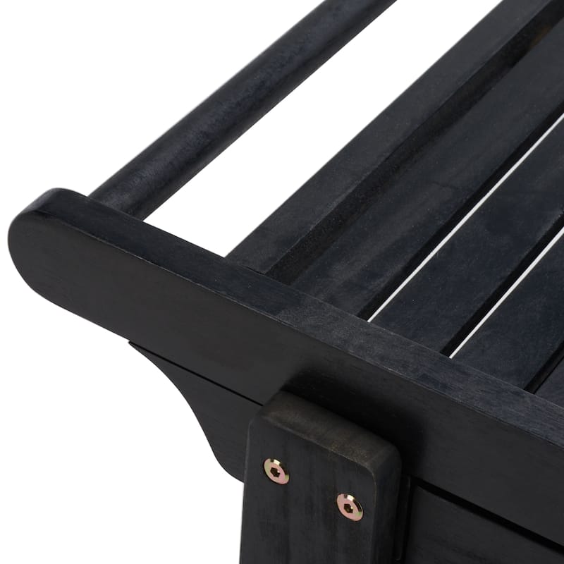 SAFAVIEH Outdoor Nallely Acacia Wood Tea Trolly - 24Wx39Dx30H