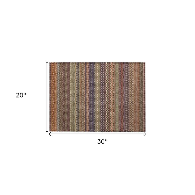Elri Stripe Weather Resistant Blended Style Outdoor Rug