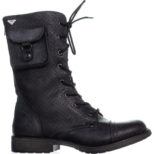 roxy combat boots black