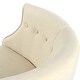 preview thumbnail 11 of 16, Modern Club Chair with Button-Tufted Back & Tonal Piping - Contemporary Upholstered Tub Chair with Sturdy Birch Wood Legs