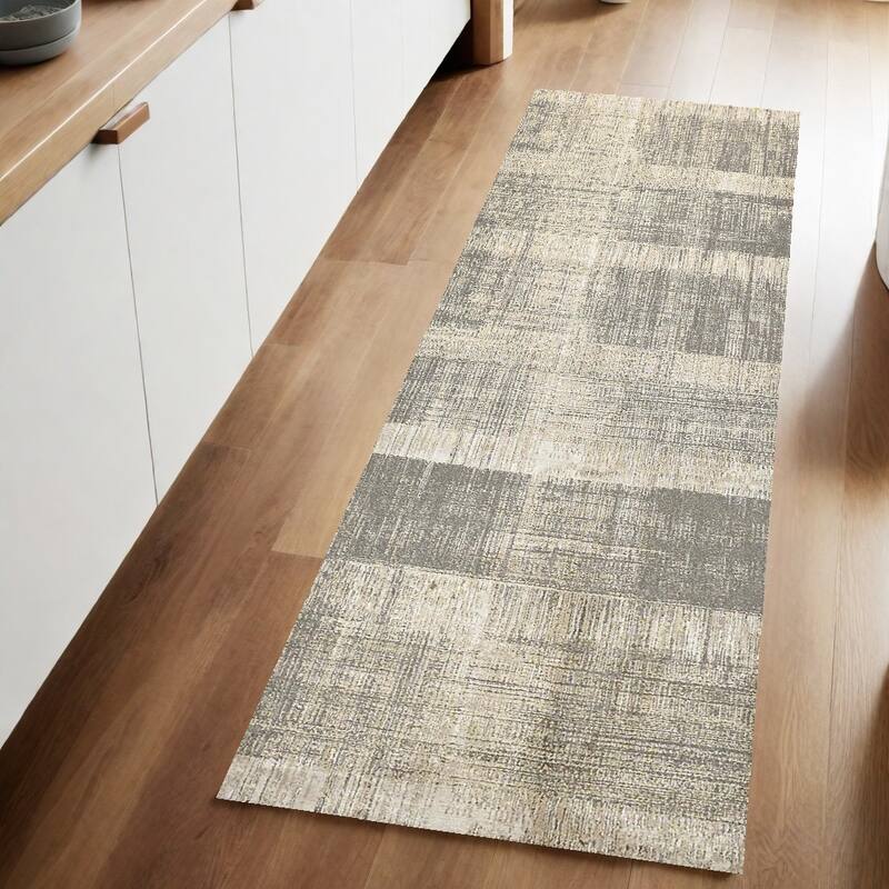Zezex Abstract Stain Resistant Area Rug By HomeRoots - 8' Runner
