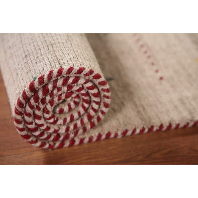 Gabbeh Accent Rug Hand-Knotted Oriental Wool Carpet - 3'0"x 4'10"