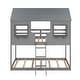 preview thumbnail 1 of 7, 82.2" Height Bunk Bed Wood Bed with Roof, Window, Guardrail, Ladder Grey - Twin