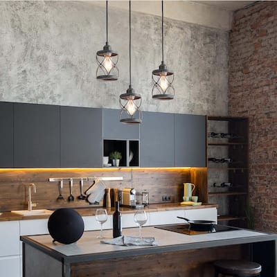 The Gray Barn Farmhouse Mini 1-Light Pendant Metal Island Lights for Dining Room