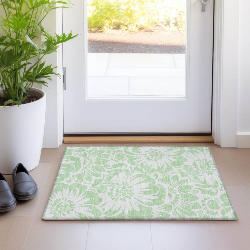 Sana Graceful Floral Weather Resistant Versatile Elegance Runner Outdoor Rug