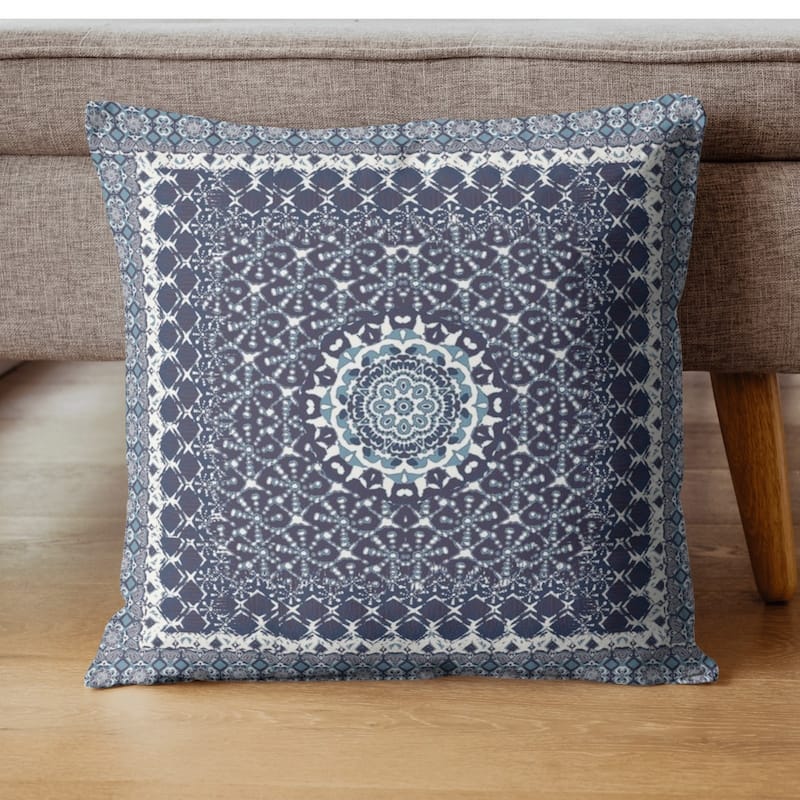 Amrita Sen Window Wreath Palace Faux Suede Throw Pillow