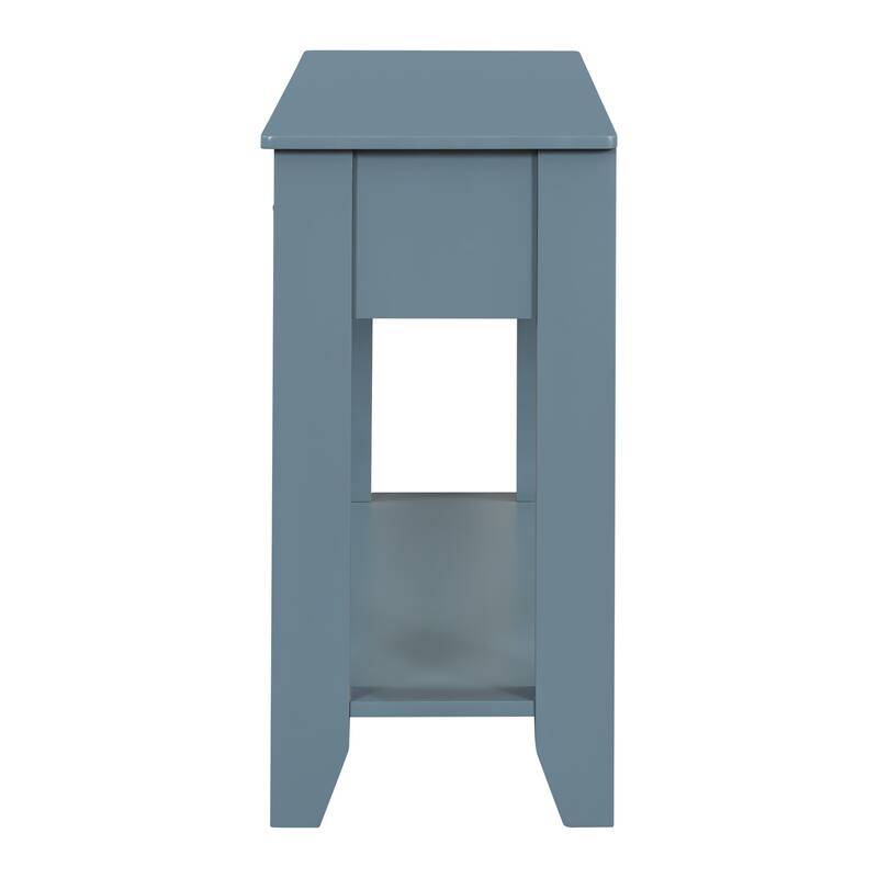 55.4" Modern Entryway Console Table with Three Storage Drawers,Sideboard with Poplar Legs and Metal Handles