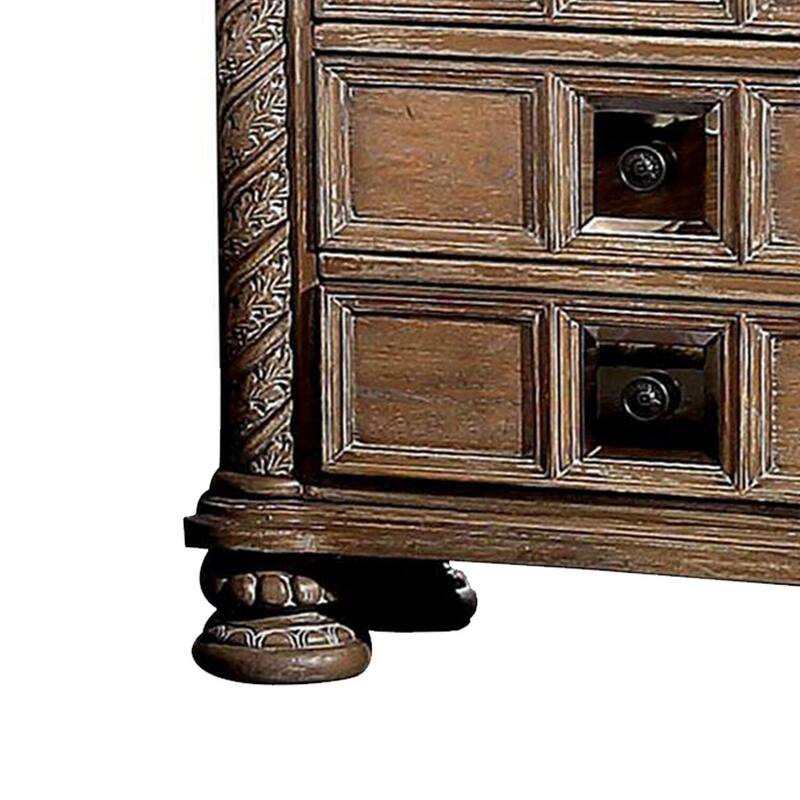 Rustic Brown 3 Drawer 30 in. W Nightstand with Sturdy Hardware and Ample Storage