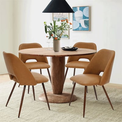 Modern Cutout Back Dining Chair with gFaux Leather (Set of 4)