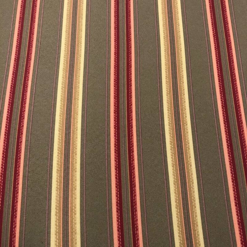 20 x 19 Outdoor Patio Dining Chair Cushion in Green, Red and Yellow Stripes with Ties On Sale