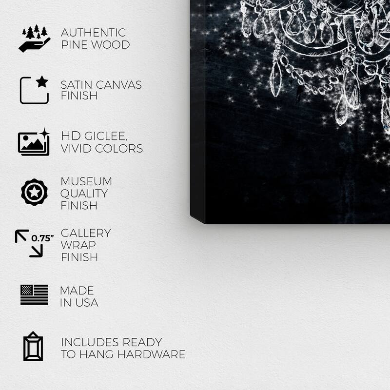 Wynwood Studio Canvas Fashion and Glam Light in the Night Black and Traditional Wall Art Canvas Print