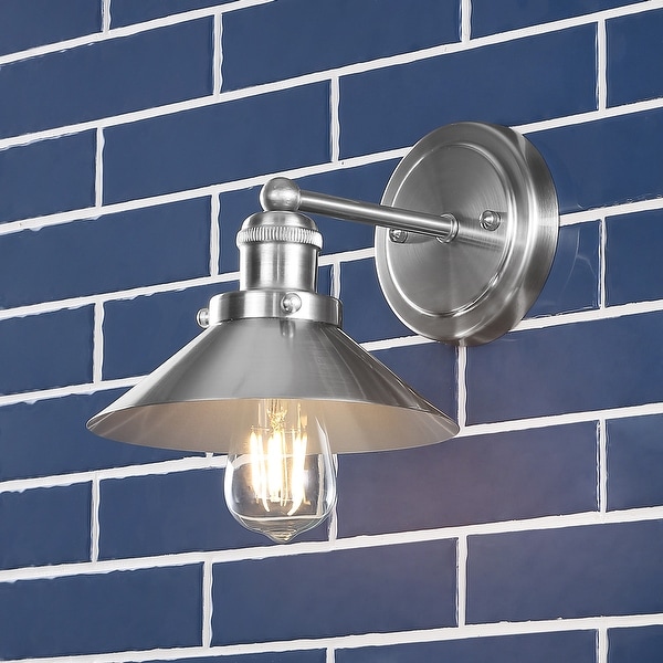 July Metal Shade Sconce, Nickel by JONATHAN Y. Opens flyout.
