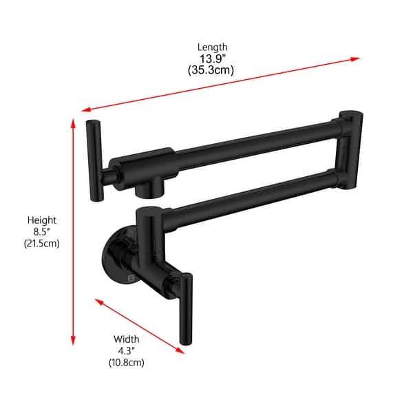 dimension image slide 2 of 3, Elegant Lighting FAK-312 Gabriel 1.8 GPM Wall Mounted Single Hole Pot
