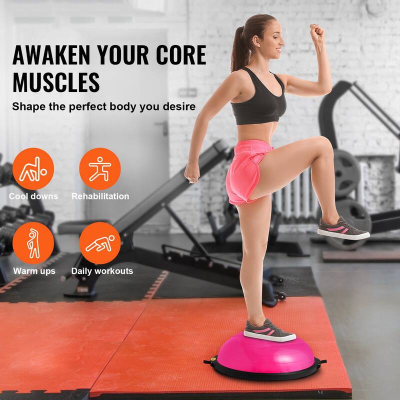 Balance Trainer Ball for Home Gym, 26" Stability Ball with Bands