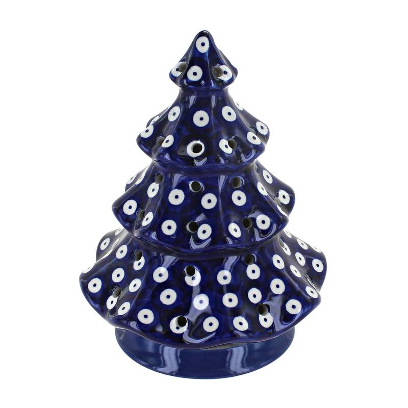 Blue Rose Polish Pottery C012 Manufaktura Tree Luminary - Dots