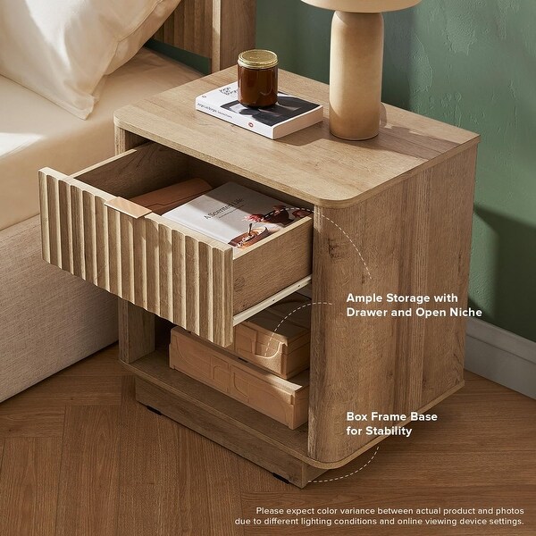 Wood box nightstand discount