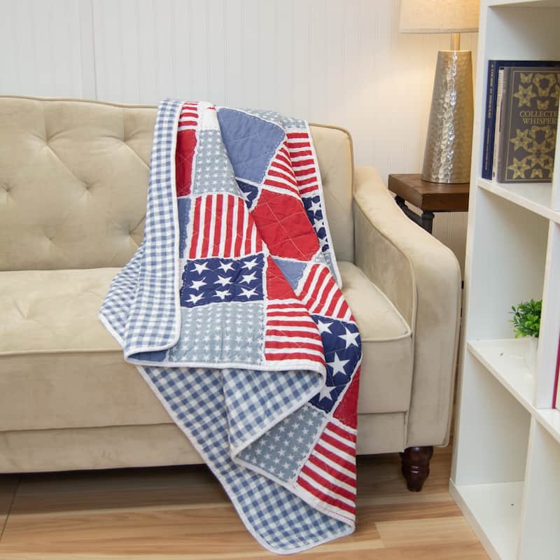 Your Lifestyle by Donna Sharp Star & Stripe Cotton Throw Blanket