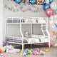 preview thumbnail 1 of 31, 2 In 1 Modern Full XL Over Queen Metal Bunk Bed With Sturdy Frame,Save Space or Split Into 2 Beds White