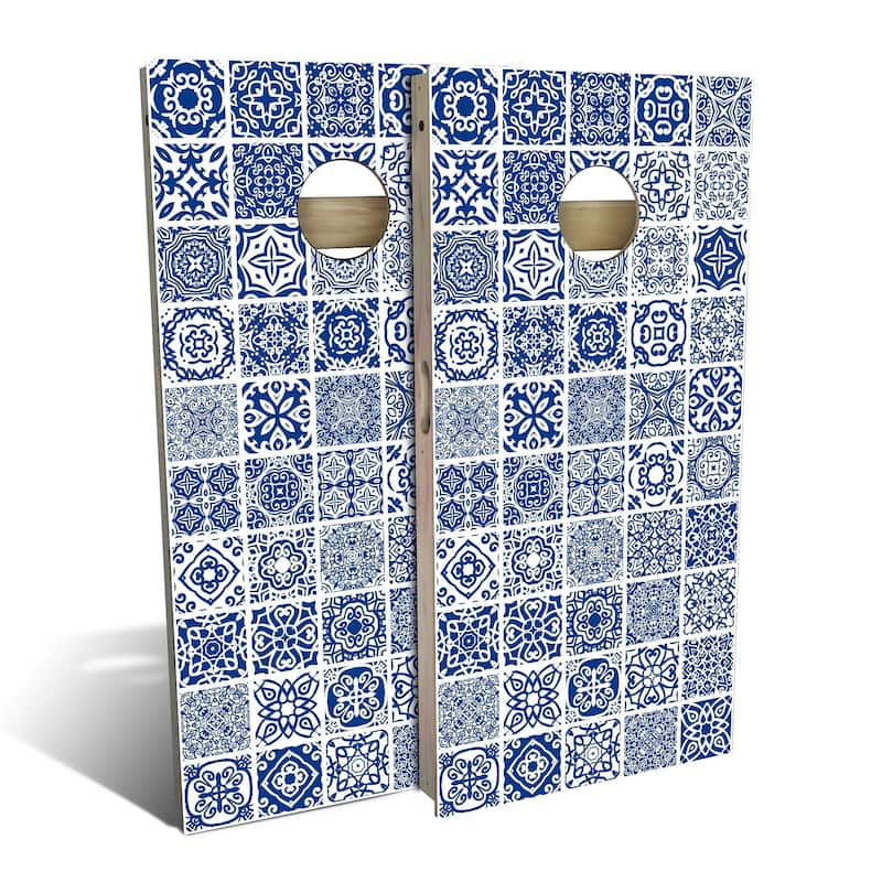 Blue Tile Outdoor Cornhole Board Set - Premium 2x4 - NO Accessories