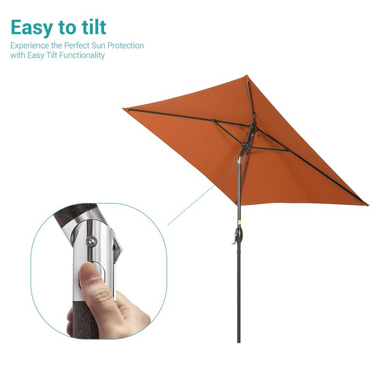 BONOSUKI 6.5x6.5Ft Patio Market Umbrella Weather-Resistant Frame