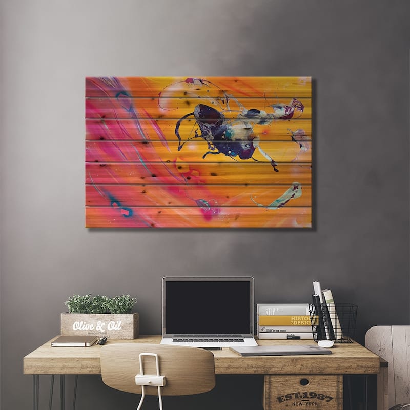 Through Space And Time Print On Wood by Michael Carini - Multi-Color