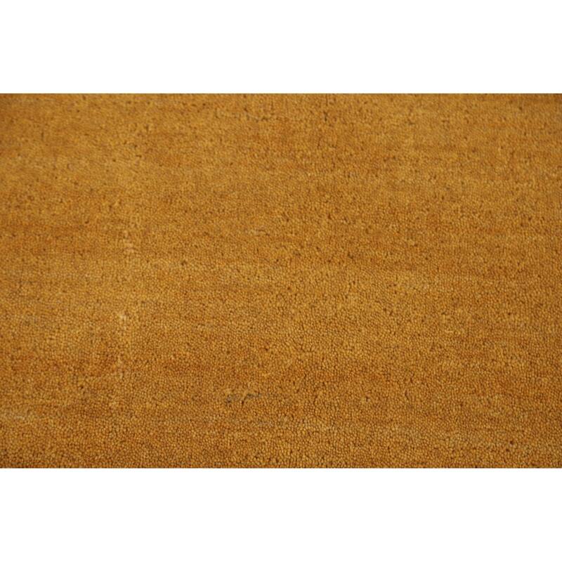 Gold Yellow Gabbeh Indian Area Rug Handmade Wool Carpet - 8'0"x 9'7"