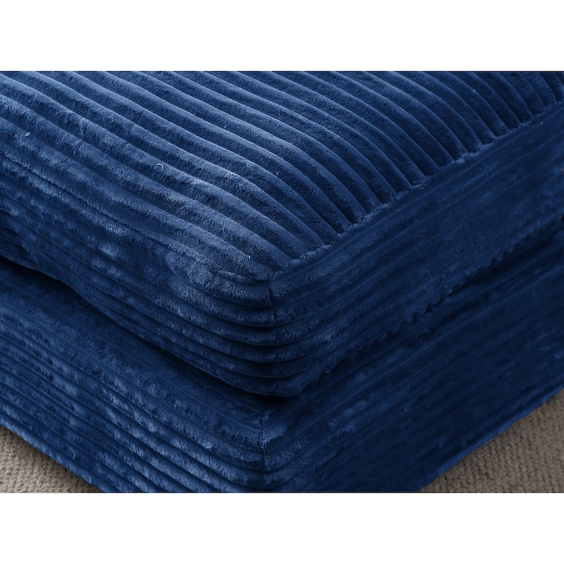 Corduroy Convertible Chair Bed with Removable Back Cushions and 350lb Capacity