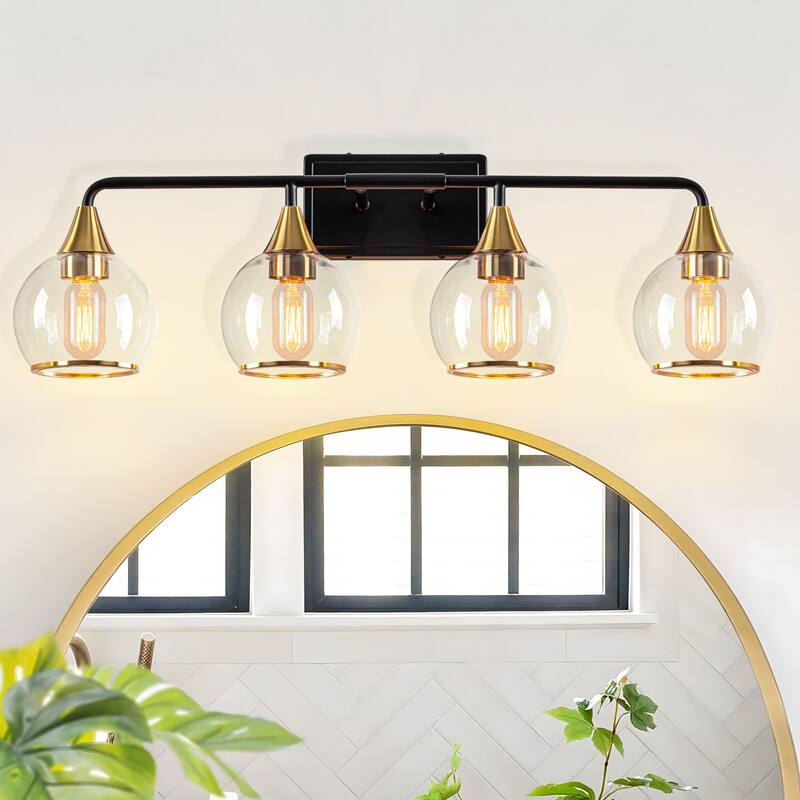 Starsky 3/4 Lights Modern Vanity Light Clear Globe Glass Shades