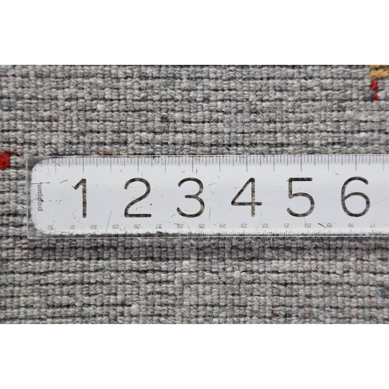 Hand Knotted Oriental 100% Wool Carpet Tribal Animal Pictorial Greys & Charcoal Gabbeh Area Rug - 7' 10'' X 5' 0''