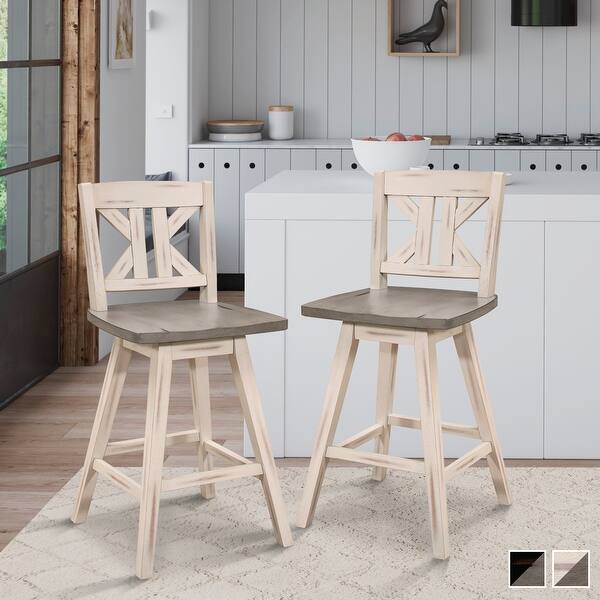 Roux Swivel Counter Height Barstool (Set of 2) On Sale Bed Bath