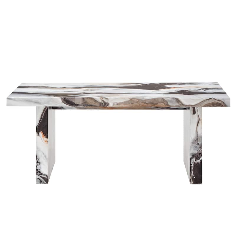 Roundhill Furniture Cavira Modern Faux Marble Living Room Coffee Table