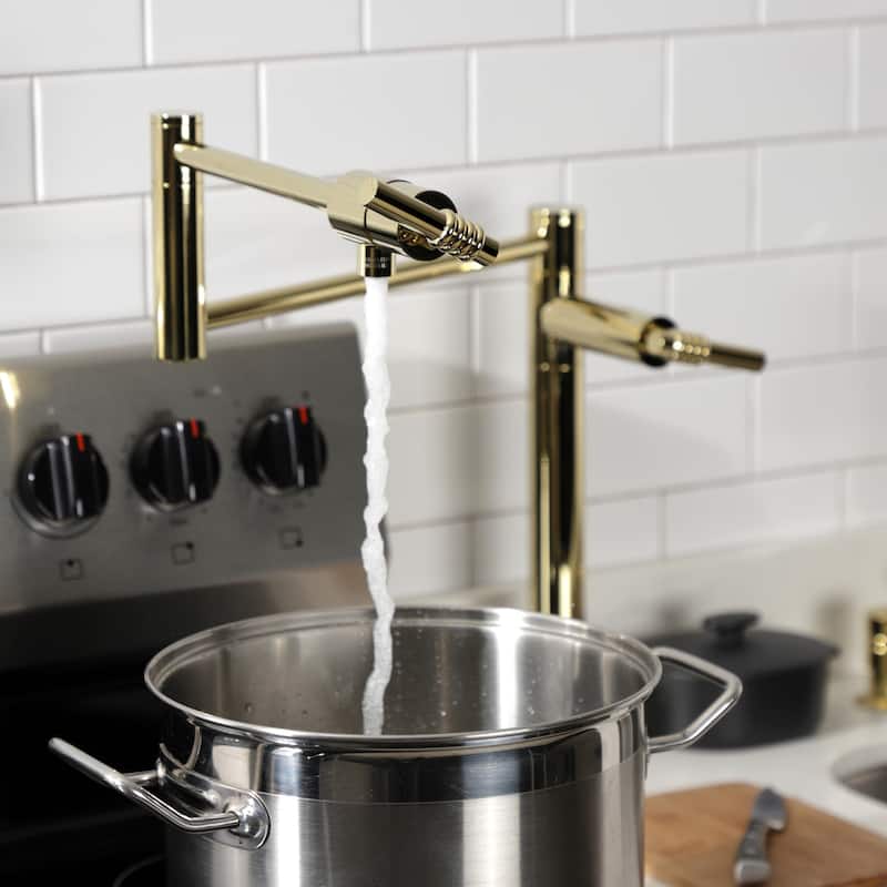 Kingston Brass Milano Two-Handle 1-Hole Deck Mount Pot Filler Faucet