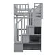 preview thumbnail 14 of 17, Twin size Loft Bed with Bookshelf, Drawers, Desk and Wardrobe, Grey
