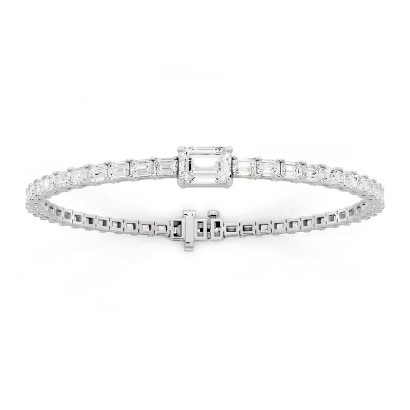Auriya 14K Gold Emerald Lab Grown Diamond Fashion Bracelet 6 ct. tw. (E-F VS) - White