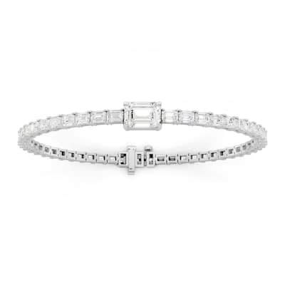 Auriya 14K Gold Emerald Lab Grown Diamond Fashion Bracelet 6 ct. tw. (E-F VS)