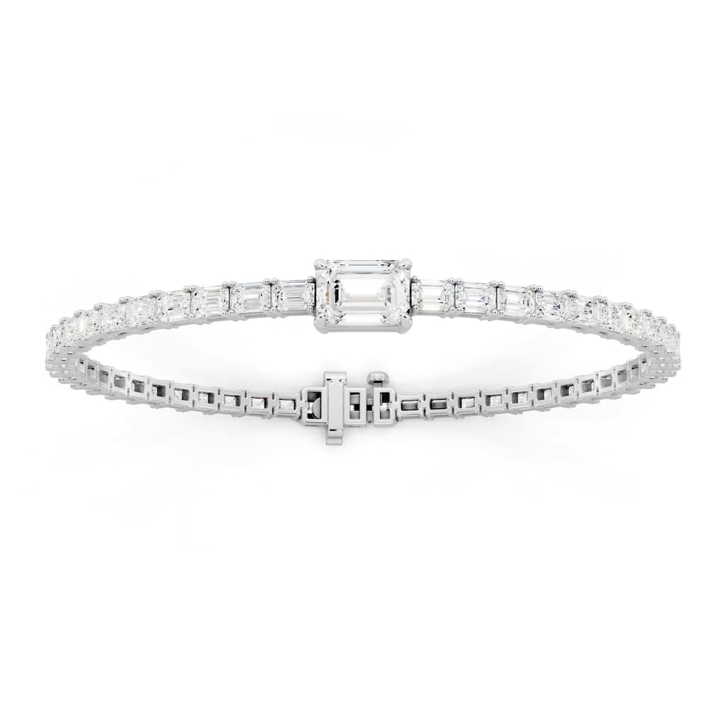 Auriya 14K Gold Emerald Lab Grown Diamond Fashion Bracelet 6 ct. tw. (E-F VS)
