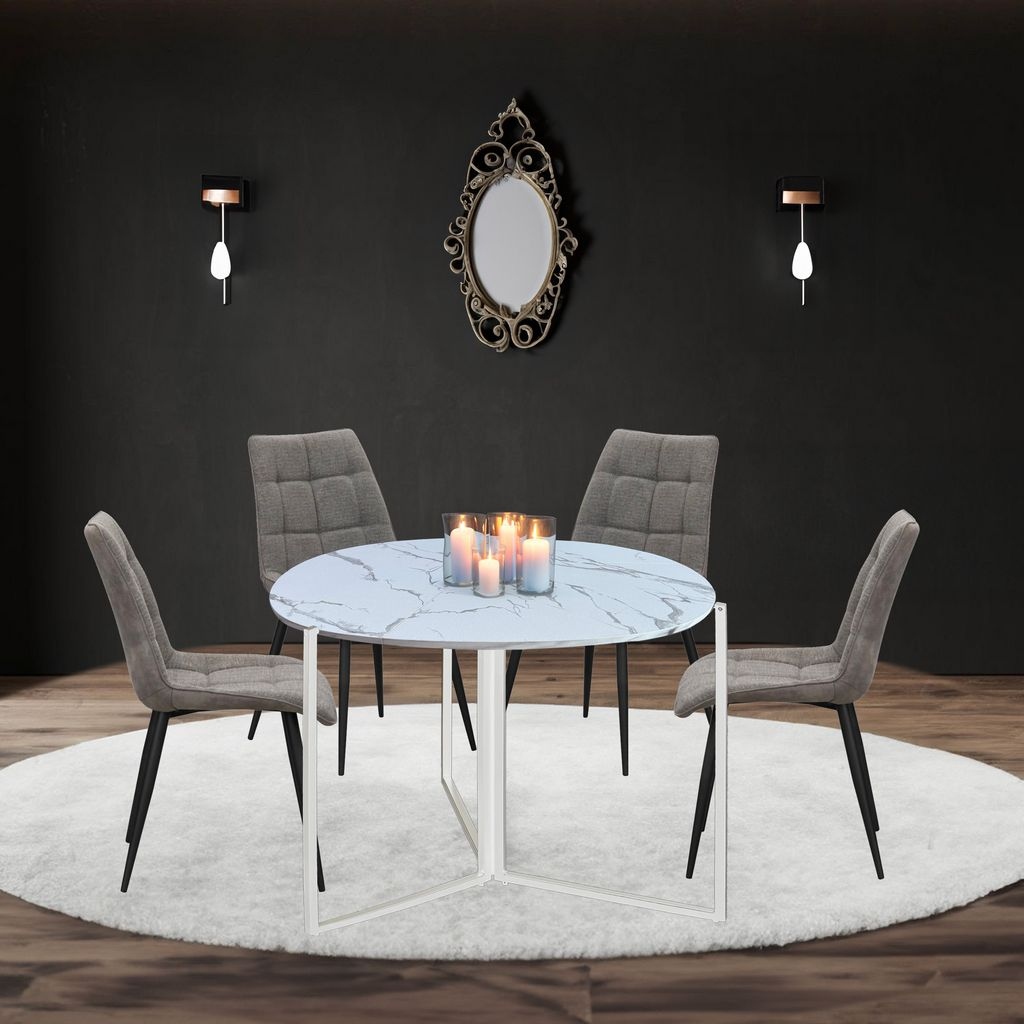 43 Trifold Multi Use Round Table White Carrera