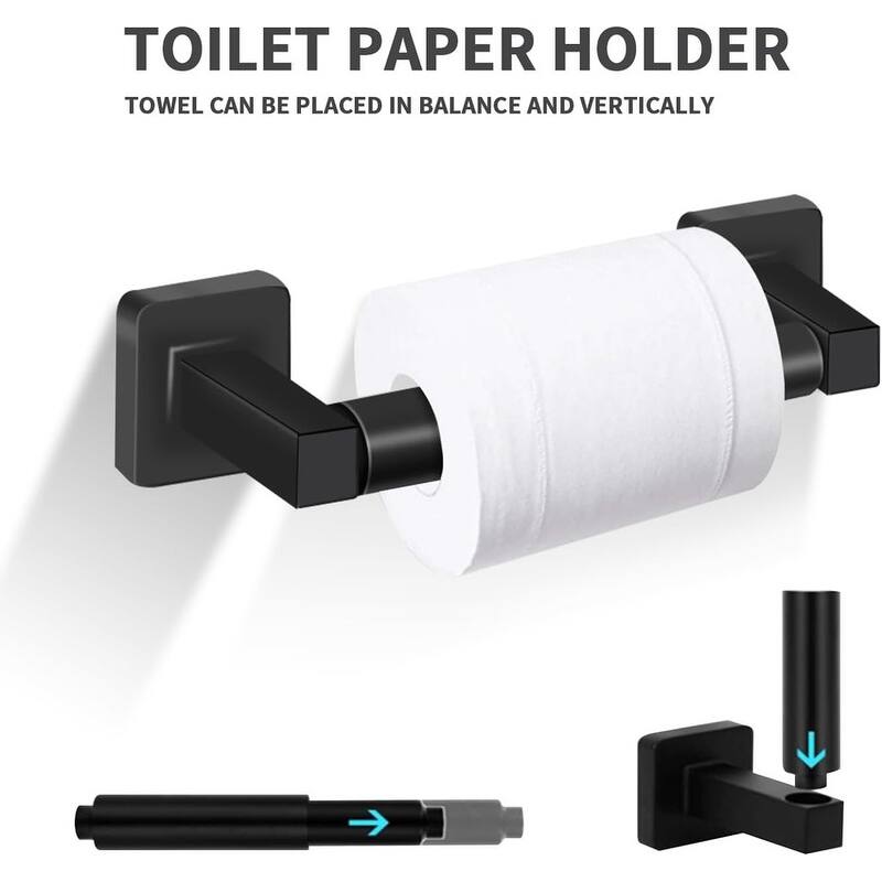 Matte Black Bathroom Accessories Set