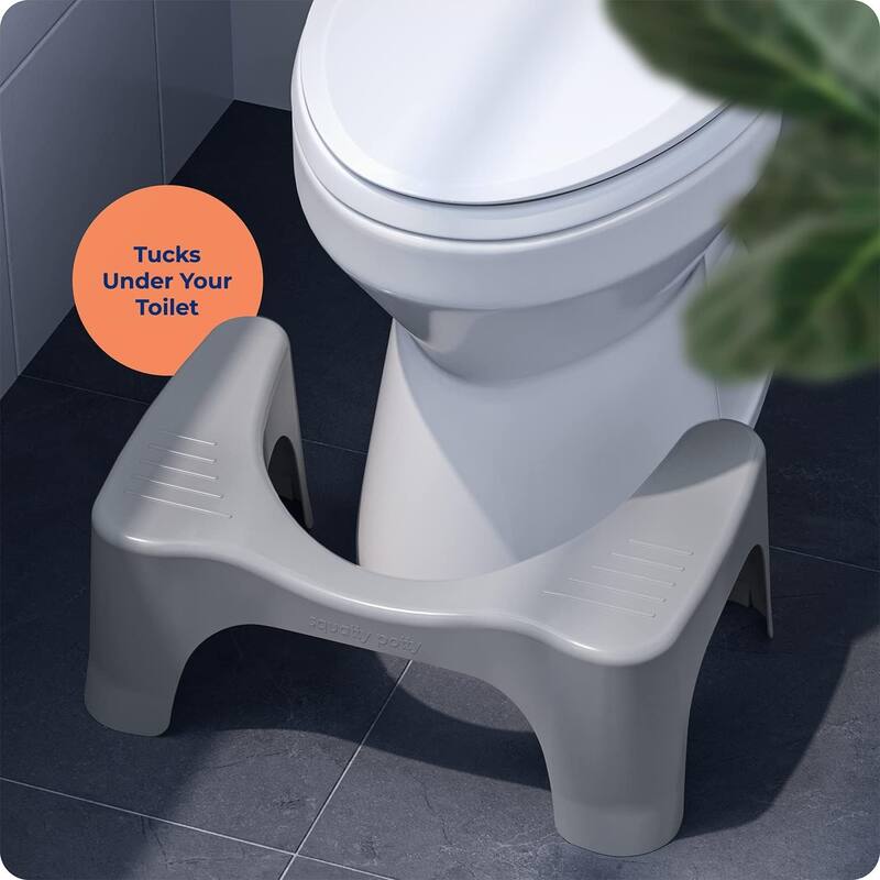 Squatty Potty The Original Bathroom Toilet Stool, 7 Inch Curve Lightweight with Sleek and Modern Design, Gray