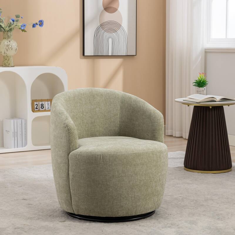 Armchair with black powder coated metal ring